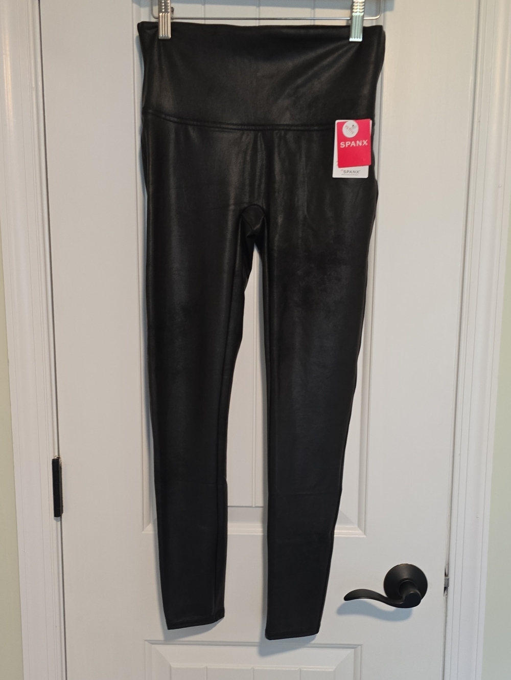 SPANX Faux Leather High-Waist Leggings - Black